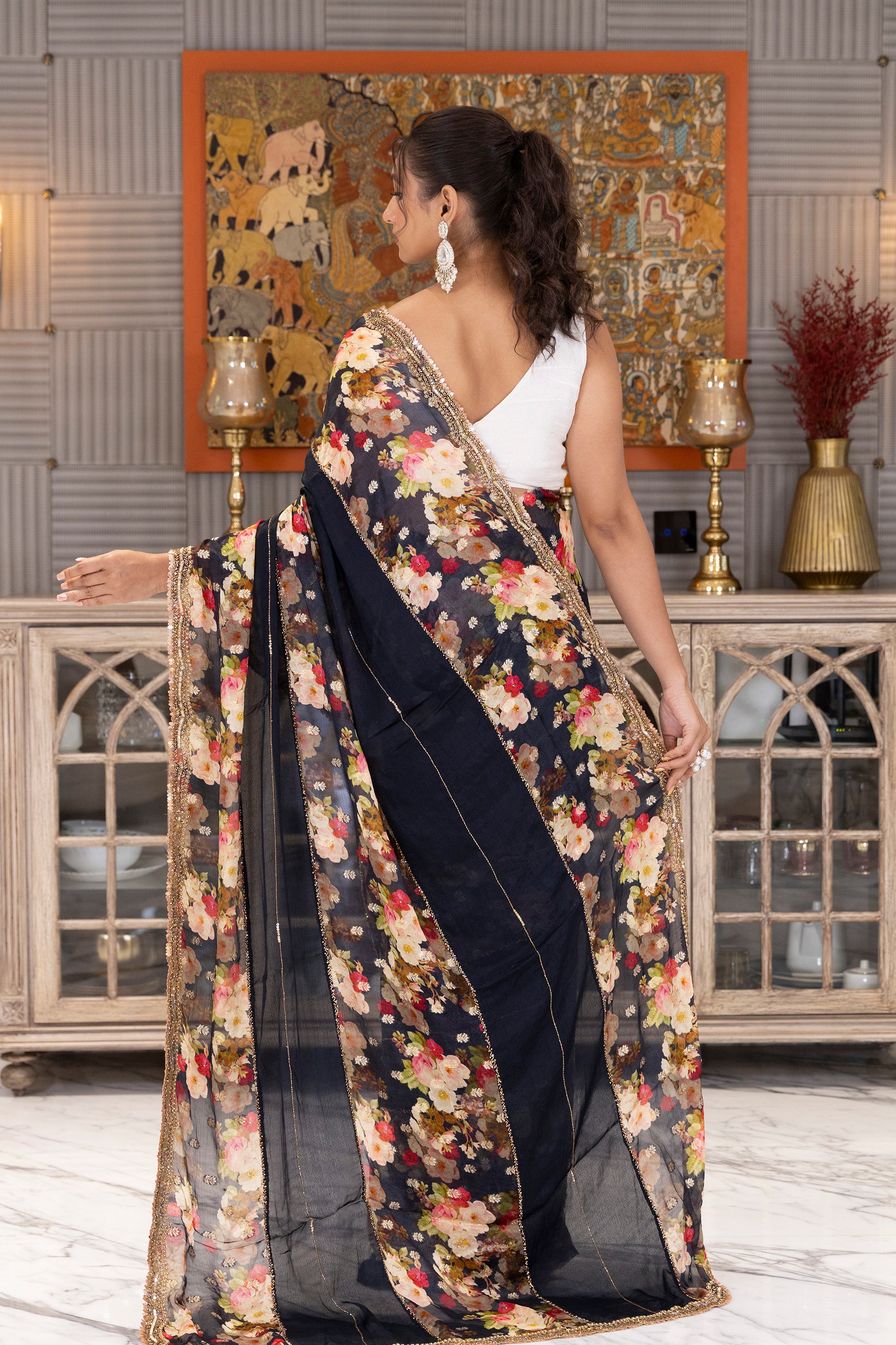 Chiffon Organza Zardosi Work - Image 4