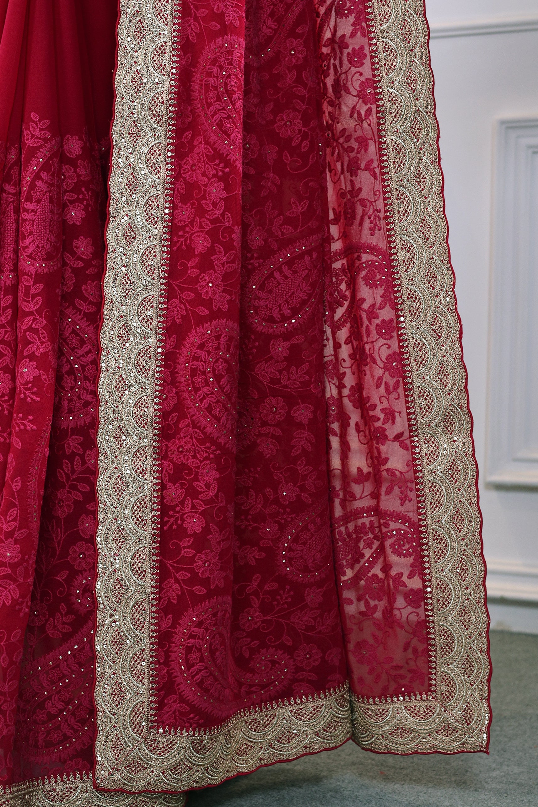 Chikankari With Mukesh Work - Image 4