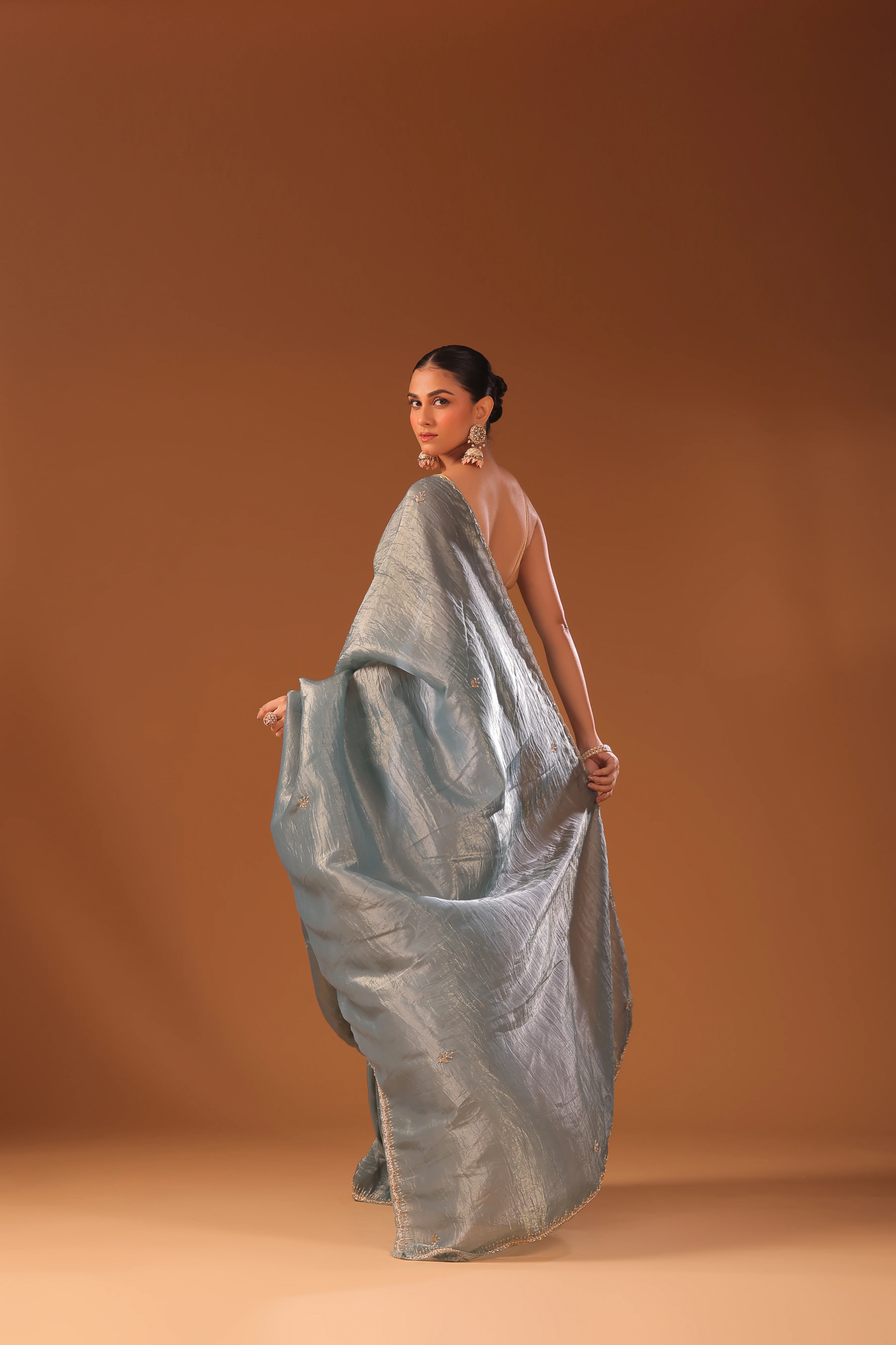 Crush Satin Cutdana Work - Image 3