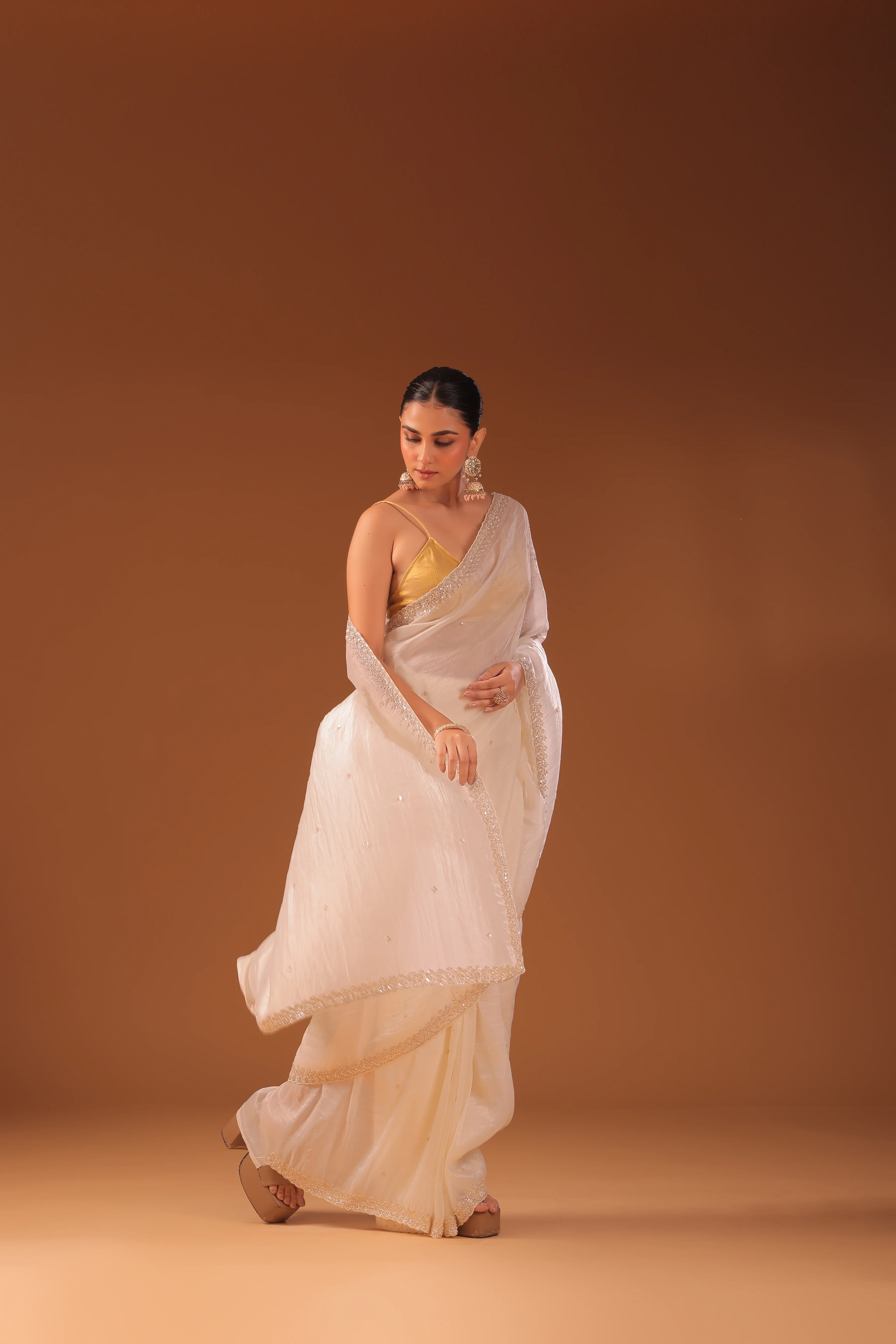 Crush Satin Zardosi Work - Image 3