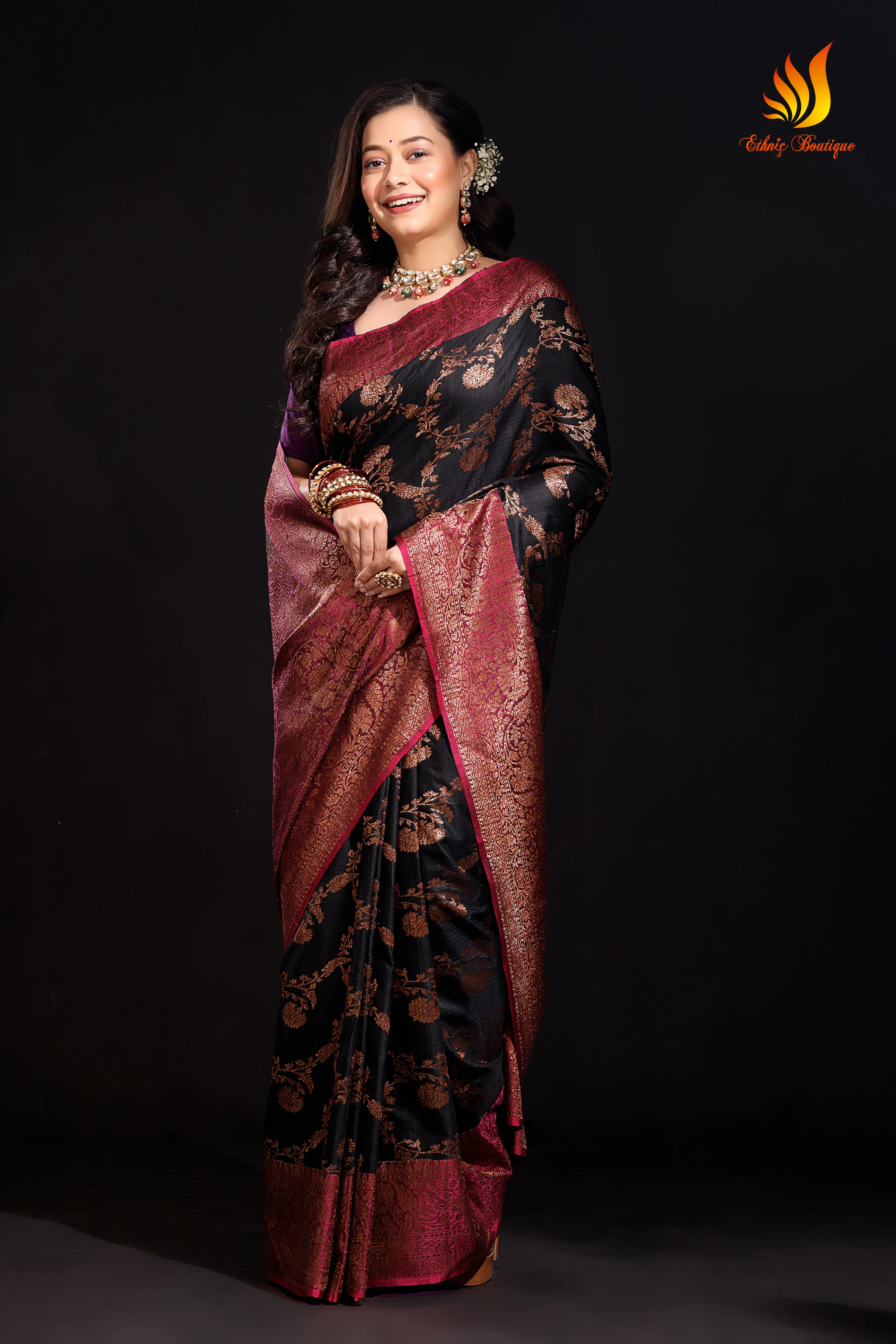 Jaal Dupion Silk Banarasi - Image 4