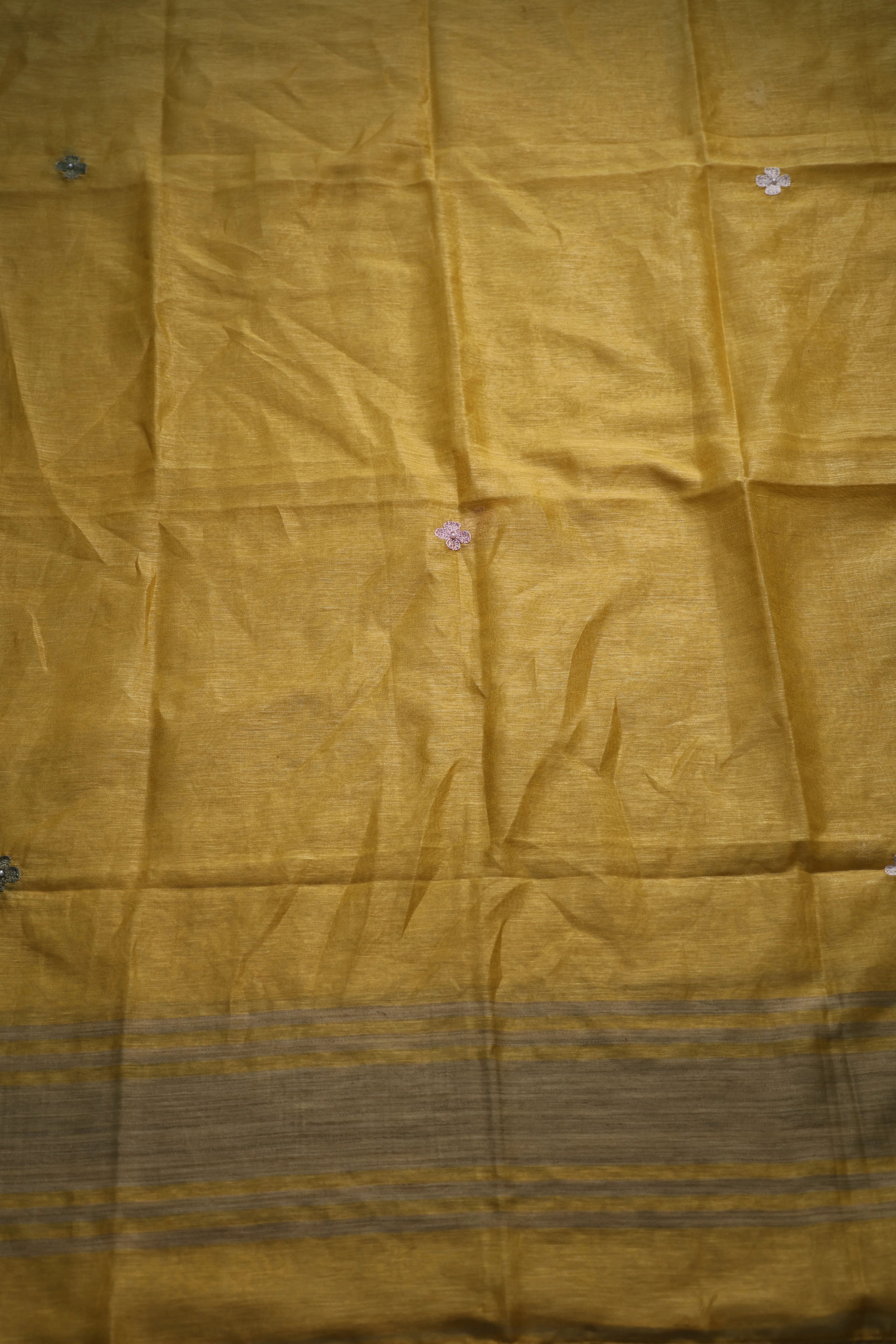 Linen Handwork Suit Piece Yellow - Image 3