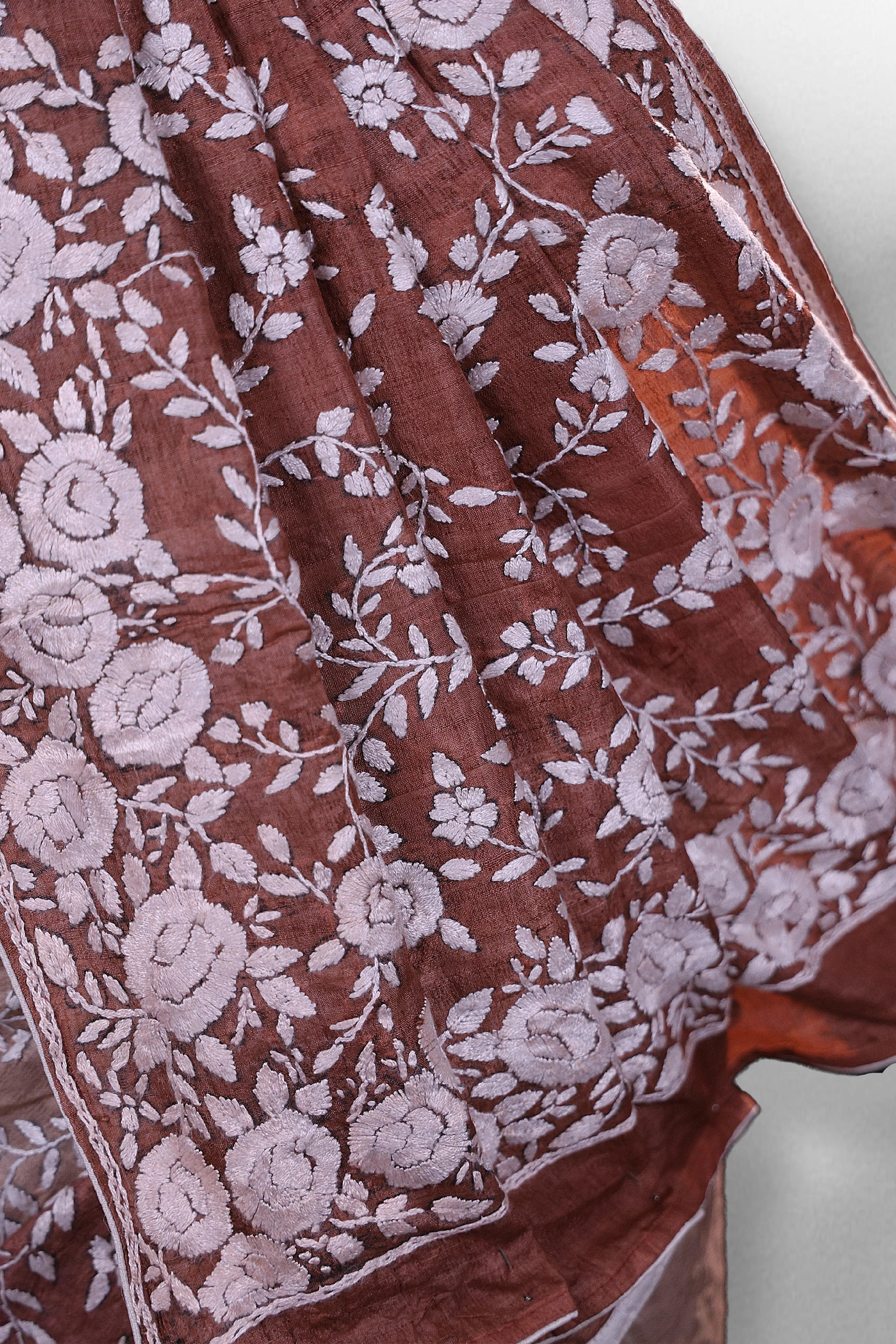 Tussar Shaded  Parsi Hand Work - Image 4