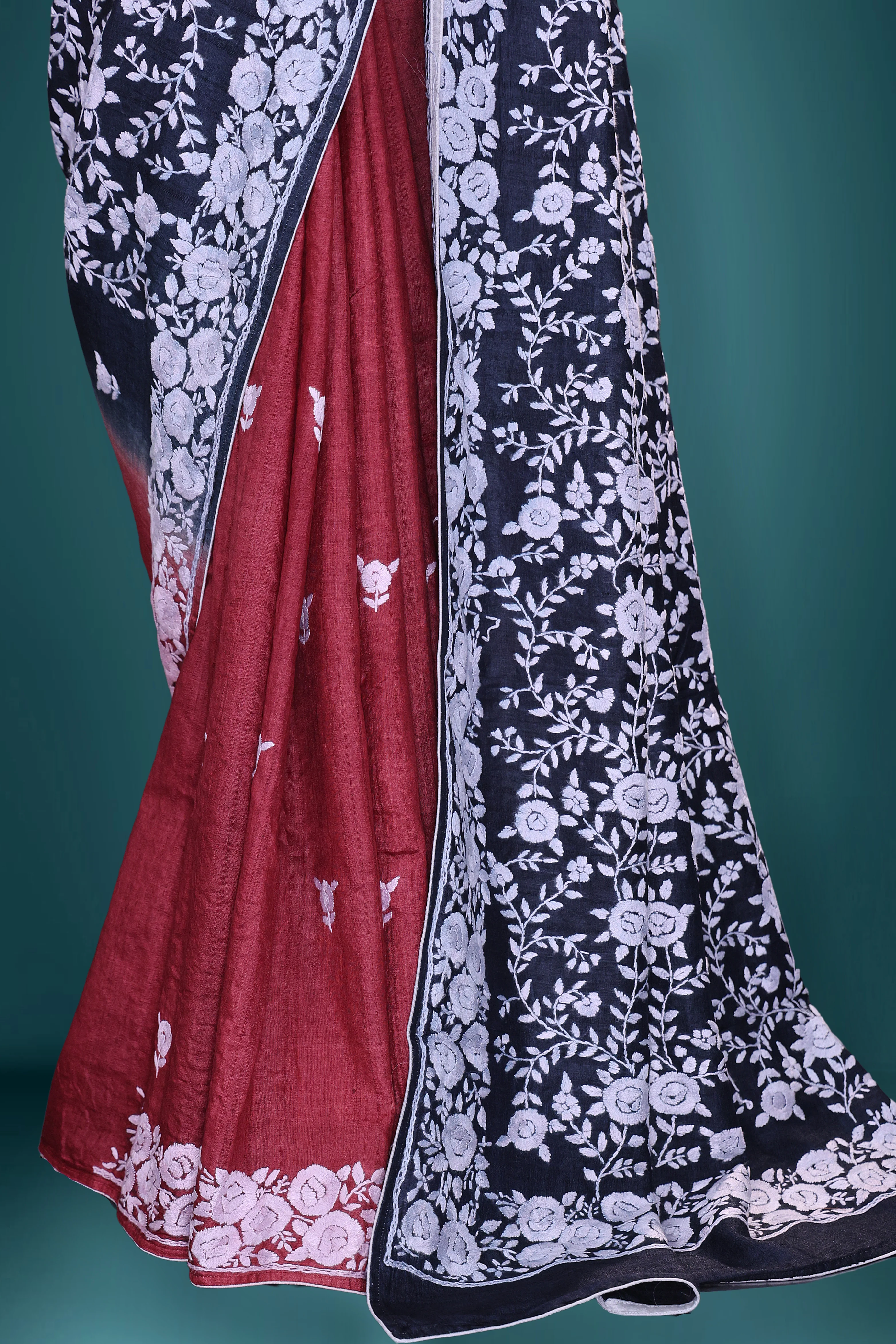 Tussar Shaded Parsi Hand Work - Image 3