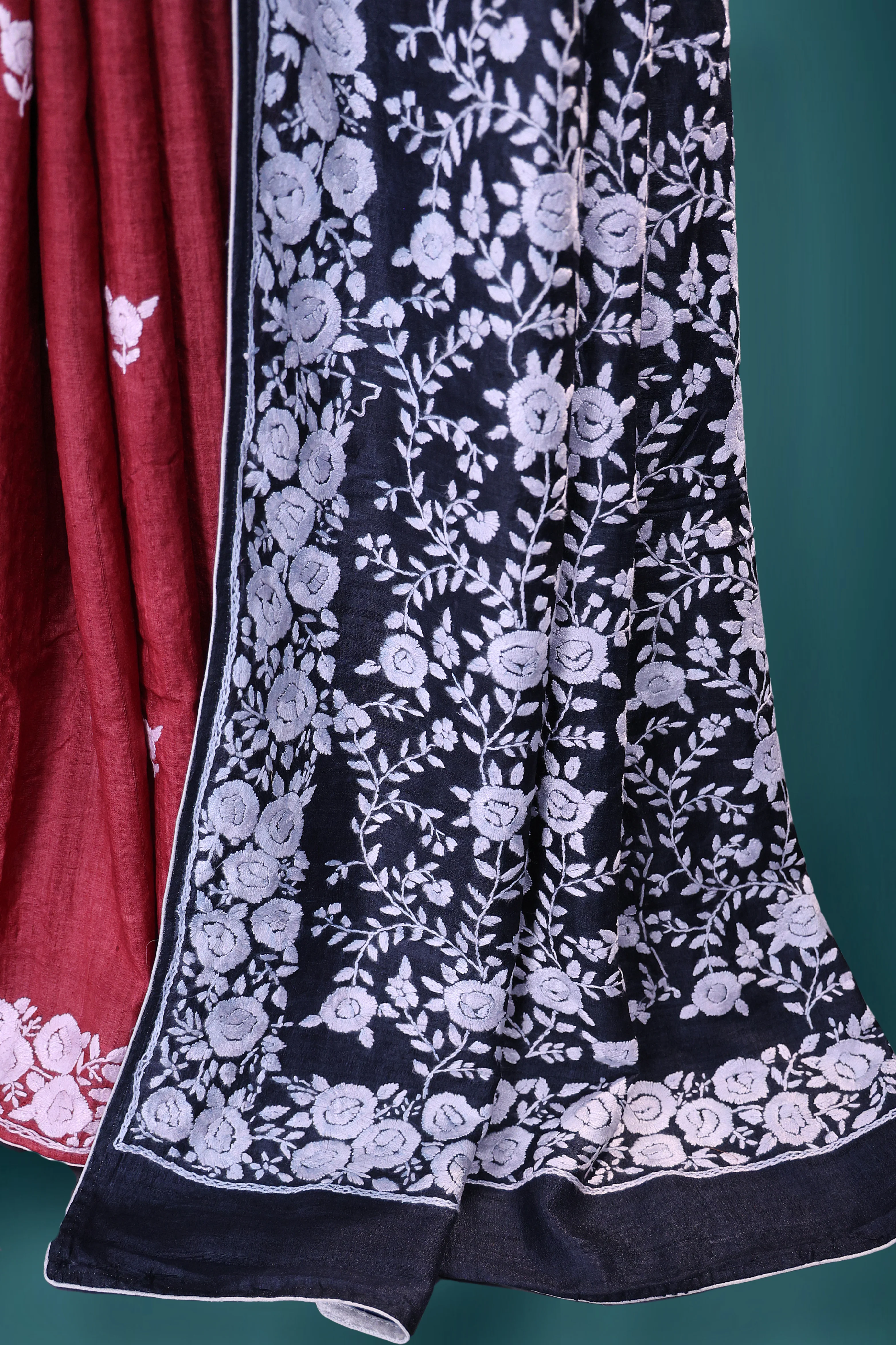 Tussar Shaded Parsi Hand Work - Image 4