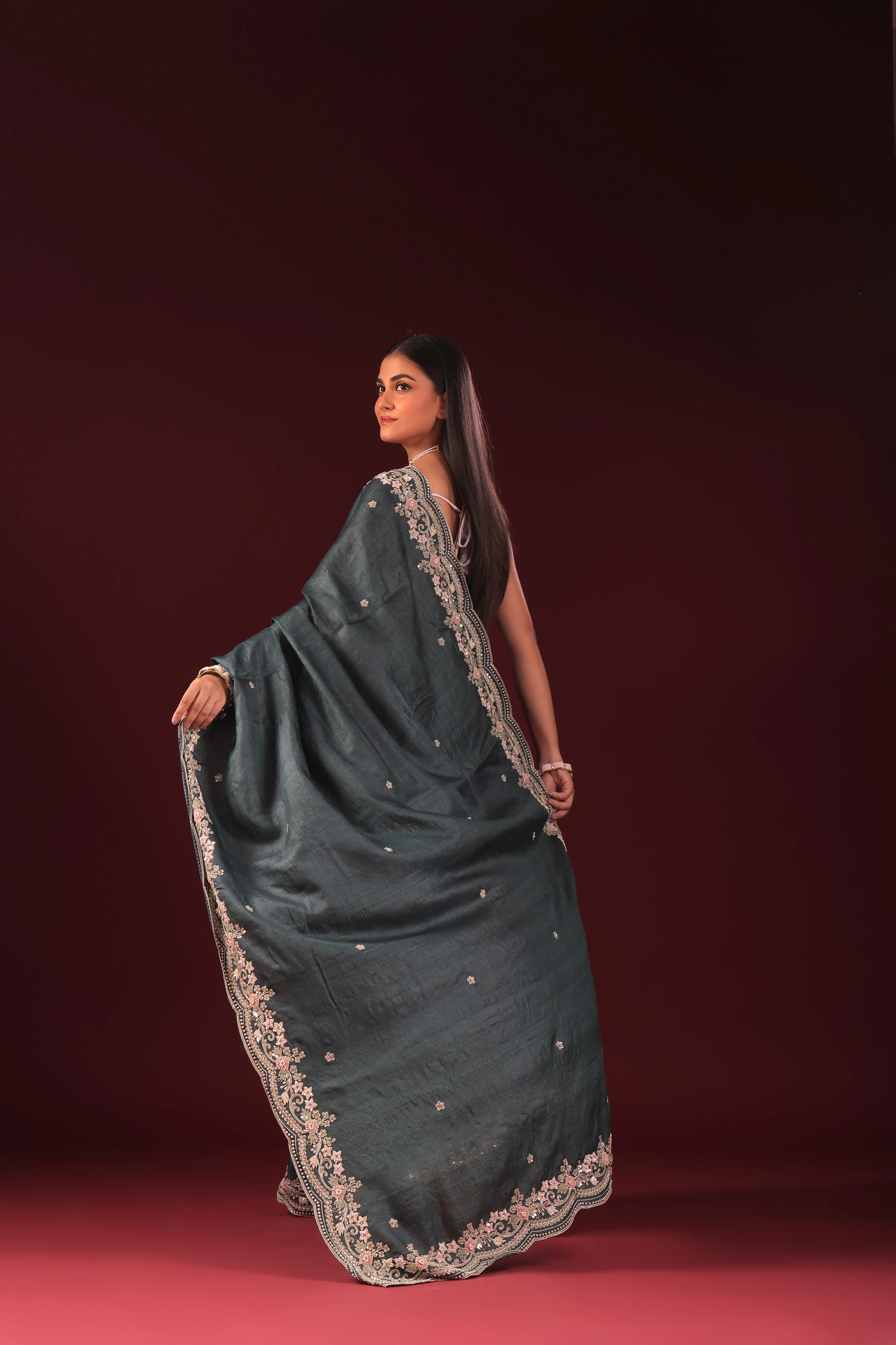 Tussar Zardosi Work - Image 3